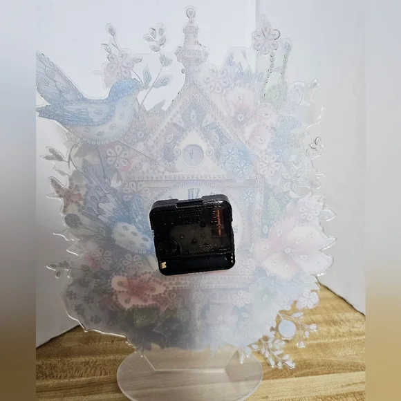 Handmade 5D Diamond Painting Clock Bluebirds Floral Birdhouse Art New 8"x11" - Picture 3 of 5